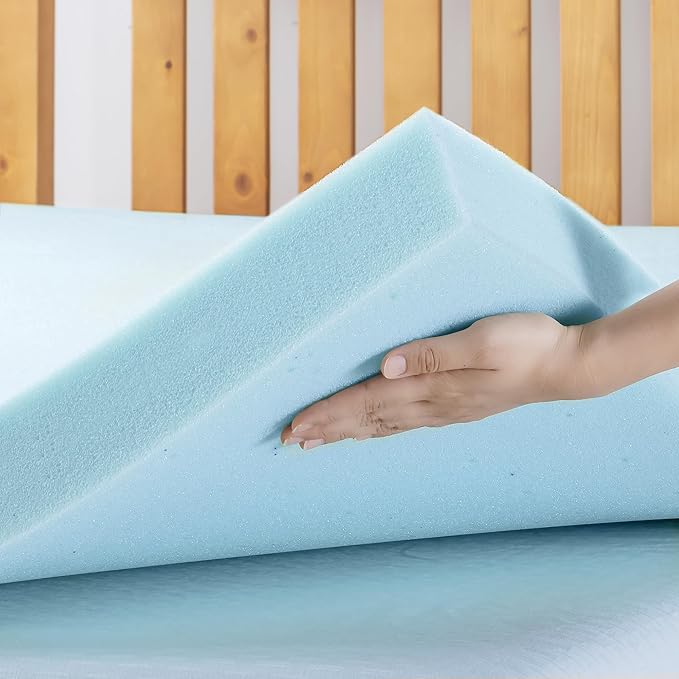 Best Price Mattress 4 Inch Ventilated Memory Foam Mattress Topper, Cooling Gel Infusion, CertiPUR-US Certified, Dorm Essentials, Twin XL