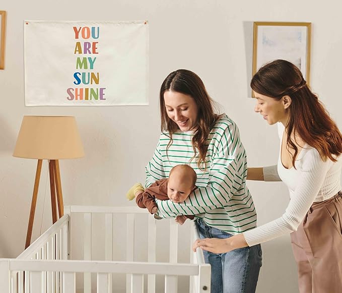 Boho Rectangular Banner Flag Wall Sign Decor Gift for Baby Girl Kids,Nursery Baby Room Above Crib Bedroom Living Room Wall Decor-You Are My Sun Shine-Baby,Shower Birthday Christmas Gift