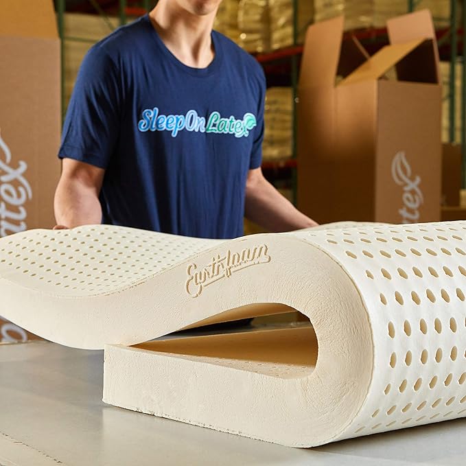 Pure Green Natural Latex Mattress Topper - Firm - 2 Inch - Full Size (GOLS Certified Organic)