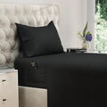 DREAMCARE Twin XL Sheet Sets – 3pcs Cooling Sheets – up to 21” Extra Deep Pocket Twin XL Sheets Set – Hotel Luxury Sheets & Pillowcases – Superior Softness 100% Fine Microfiber with Side Pocket –Black