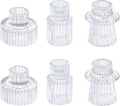 Vixdonos Glass Candlestick Holders Tealight Candle Holders for Table Centerpieces, Wedding Decor and Dinner Party (6 Pcs, Clear)