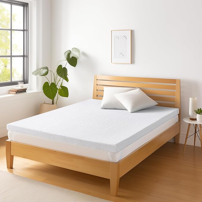 Subrtex 3 Inch Gel-Infused Memory Foam Mattress Topper High Density Breathable Bed Tooper Rayon Made from Bamboo Cover CertiPUR-US Certified (Full)