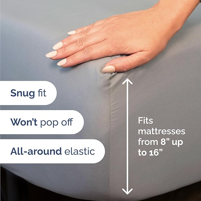 Twin 4 Piece Sheet Set - Comfy Breathable & Cooling - Ultra-Soft Hotel Luxury Bedding Set with 8-16 Inch Deep Pockets - 1 Flat & 1 Fitted Sheet & 2 Pillowcases - Wrinkle Free & Easy Care - Steel Blue
