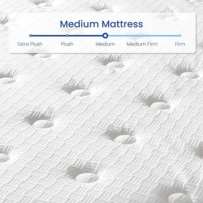 California King Mattress 14 Inch, Hybrid Cal King Size Mattress in a Box, Medium Feel, 3 Layer Premium Foam with Pocket Springs for Motion Isolation and Pressure Relieve, 84"x72"x14", 100-Night Trial