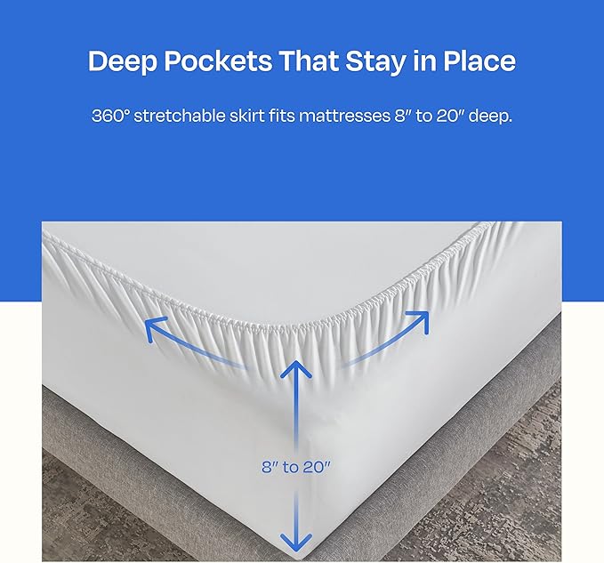 California Design Den Mattress Pad Twin XL Size, 3-Zone Cooling Quilted Mattress Pad for Dorm and Adjustable Split-King Beds