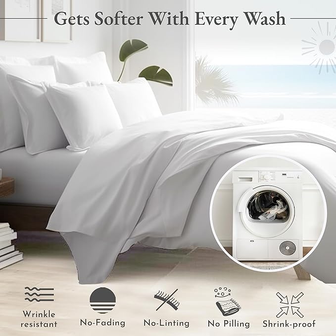 California Design Den Full Size Bed Sheets Set - 400 Thread Count Sateen, Natural 100% Cotton Sheets, Deep Pocket Cooling and Durable Bedding - Paisley Pattern, Beige