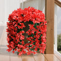 NESCCI Bougainvillea Artificial Flowers Plants for Outdoor Outside Fall Autumn Decor, 4 PCS Faux Silk Long Trailing Vines UV Resistant Fake Flowers for Front Door Porch Planter Urn Patio