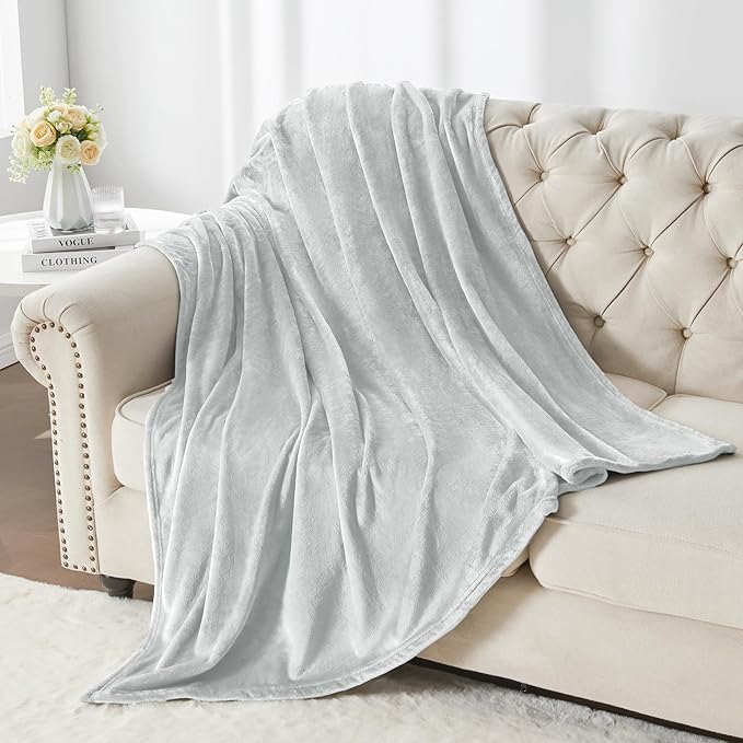 BEDELITE Fleece Blanket Dove Grey Throw Blankets for Couch & Bed, Luxury Plush Cozy Fuzzy Blanket 50x60 inches, Super Soft Warm Lightweight Throw Blanket for Travel Camping