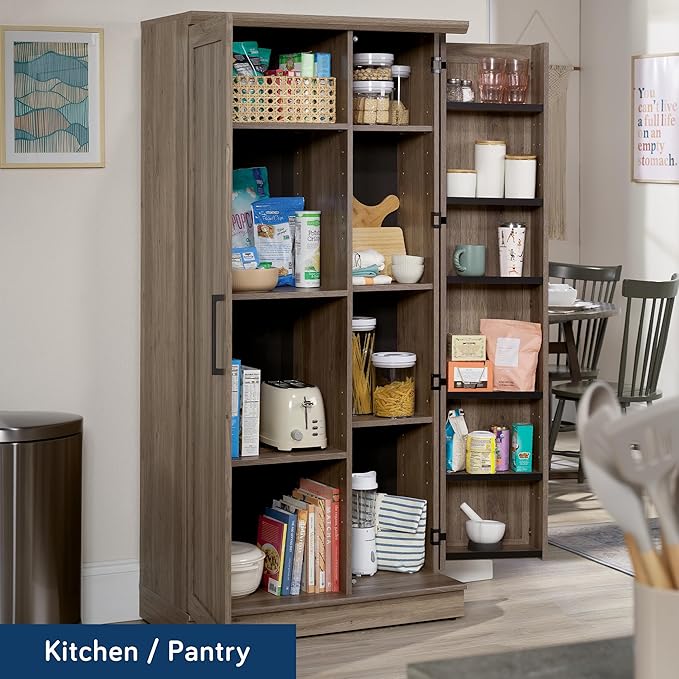 Sauder HomePlus Storage Cabinet/ Pantry cabinets, Salt Oak finish