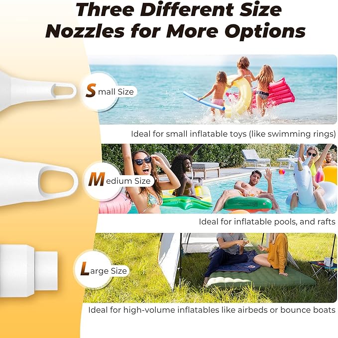 Air Mattress Pump: Rechargeable 6000mAh Portable Battery Air Pump, Quick-Fill Electric Air Inflator Deflator for Outdoor Camping Inflatable Bed Pool Boat Float Raft Swimming Rings Vacuum Bag