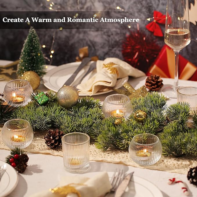 Clear Votive Candle Holders Set of 10-Round Glass Candle Holders Bulk for Wedding Table Centerpiece,Tea Lights Candle Holder Glass for Bridal Shower,Home & Dinner Party Decor