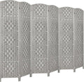 Rose Home Fashion 6 ft Tall Room Divider, Room Dividers and Folding Privacy Screens, 15.7in Privacy Screen 6 Panel Partition Temporary Wall Separation for Private, Stone Grey