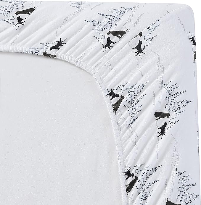 Eddie Bauer - Full Sheets, Cotton Flannel Bedding Set, Brushed For Extra Softness, Cozy Home Decor (Dog Friends White, Full)