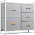 ROMOON Dresser for Bedroom, Storage and Organizers for Closet with 5 Drawers, Small Fabric Dresser and Chests of Drawers for Kids Bedroom, Nursery, Living Room, Hallway (Grey)