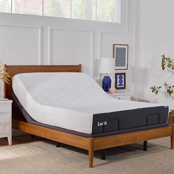 LUCID L300 Adjustable Bed Frame - Head and Foot Incline - USB - Wireless Remote - Easy 2 Person Assembly - Quiet Motor - Relax - TV - Working - Reading - Ergonomic - Electric Bed Base - Queen Size