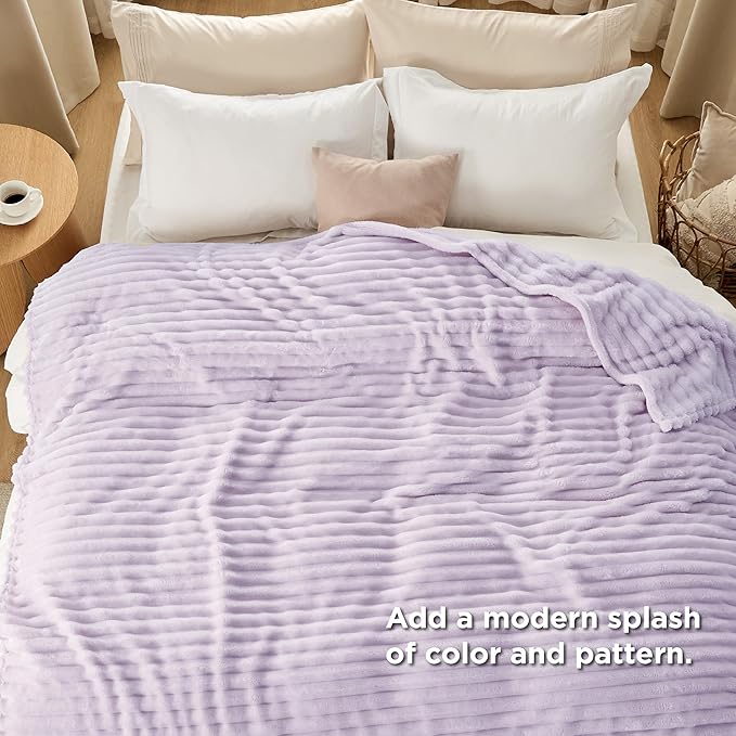 Bedsure GentleSoft Lavender Fog California King Size Blanket for Bed - Cozy Soft Blankets for Women, Cute Small Fleece Throws for Girls, Birthday Gifts for Women, 102x96 Inches