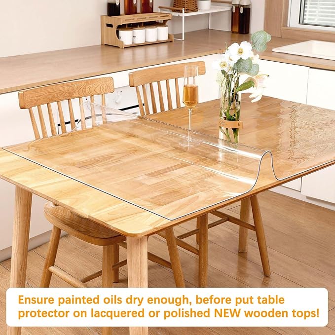 Clear Desk Mat 12 x 20 Inch 1.5mm Thick Table Cover Protector Mat Vinyl Desk Pads on top of Desks Waterproof Plastic Desk Cover PVC Table Protector Pads for Writing Desk Tabletop Night Stand Dresser