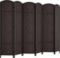 Rose Home Fashion 6 ft Tall Room Divider, Room Dividers and Folding Privacy Screens, 15.7in Privacy Screen 6 Panel Partition Temporary Wall Separation for Private, Dark Coffee