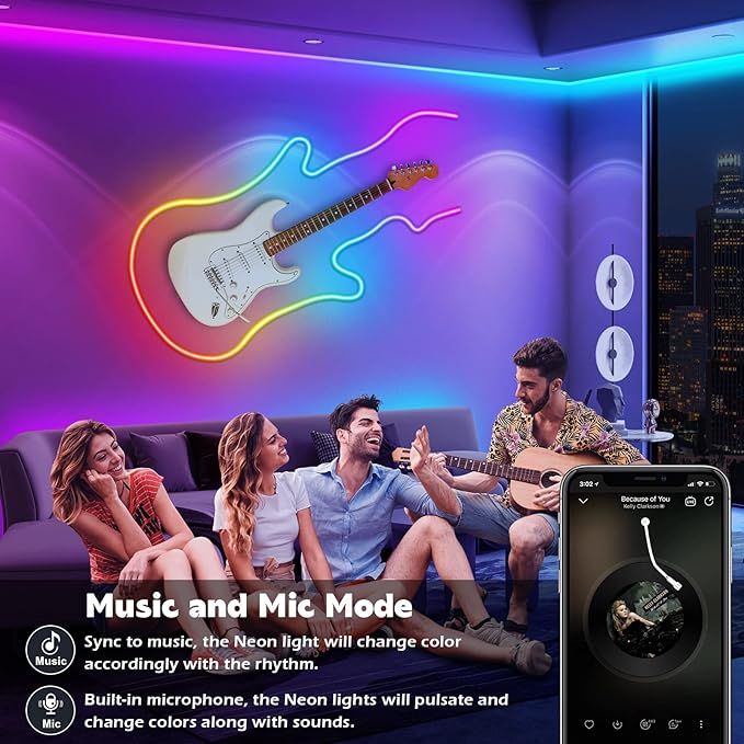 AILBTON 200FT Led Neon Rope Lights Control with App/Remote,Flexible Led Rope Light,Multiple Modes,IP65 Outdoor RGB Lights Waterproof,Music Sync Gaming Led Neon Strip Light for Bedroom Decor