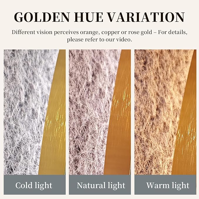 40" Round LED Bathroom Mirror, Wall Mounted Backlit Vanity With Lights, Fog Free Circle With Gold Frame, Smart Light Up 3-Color