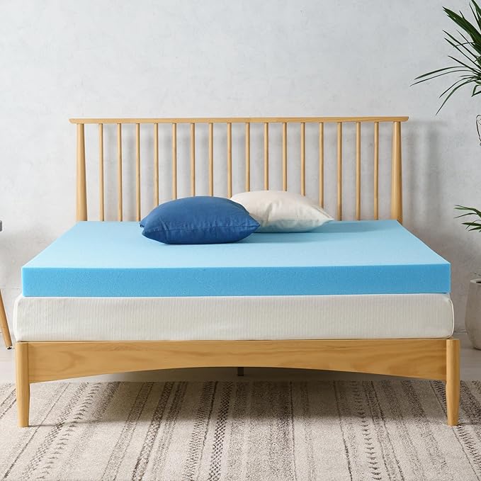 ZINUS 4 Inch Green Tea Cooling Gel Memory Foam Mattress Topper, Smaller, More Convenient WonderBox Packaging, Cooling Gel Foam, Pressure-Relieving Design, CertiPUR-US Certified, King