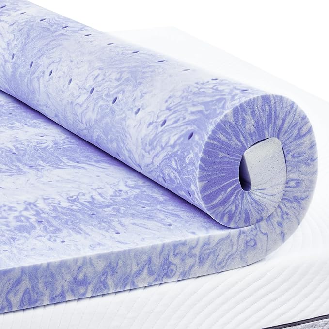 PERLECARE 3 Inch Memory Foam Mattress Topper Full, Cooling Gel Infused Mattress Pad, Ventilated Bed Topper for Pressure Relief Back Pain, CertiPUR-US Certified