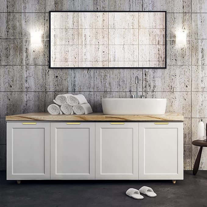 Ravinte Hardware Metal Gold 6 Pack Hardware Handle, 5.9 inch Cabinet Pulls for Cabinets and Drawers