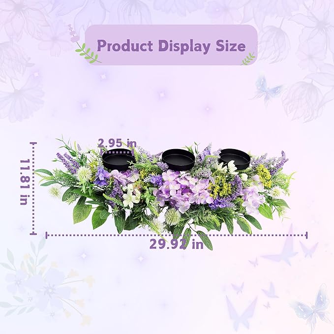 Artificial Wild Flower Candle Holder (Purple)