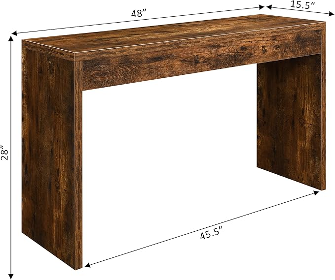 Convenience Concepts Northfield Hall Console Table 48" - Modern, Minimalist Narrow Sofa Display Accent for Contemporary Living Room, Entryway, or Hallway, Barnwood