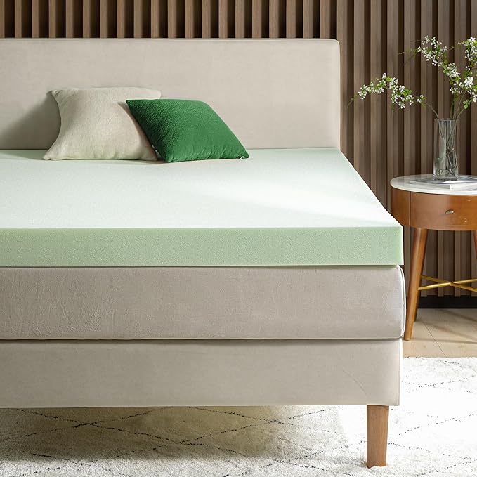 ZINUS 4 Inch Green Tea Memory Foam Mattress Topper, Smaller, More Convenient WonderBox Packaging, Pressure-Relieving Layers, CertiPUR-US Certified, Twin