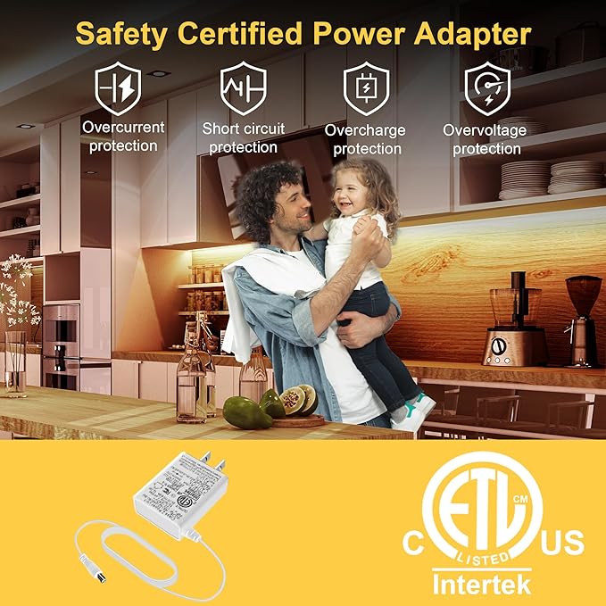 LAFULIT 10 PCS Under Cabinet Lights Kit, Stick on Lights, Flexible Led Strip Lights with Remote and Power Adapter, for Kitchen Cabinet Shelf Desk Counter Corner, 4000K Neutral White, 16.4ft