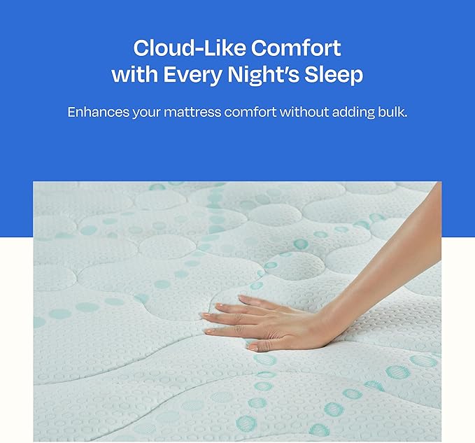 California Design Den Mattress Pad Twin XL Size, 3-Zone Cooling Quilted Mattress Pad for Dorm and Adjustable Split-King Beds