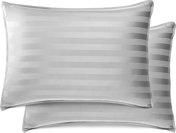 Split King Sheets by Pure Bamboo, Genuine 100% Organic Viscose Derived from Bamboo Bed Sheet Set, Soft & Cooling, Double Stitching *Not for Split Top (Split King, Jacquard Silver)