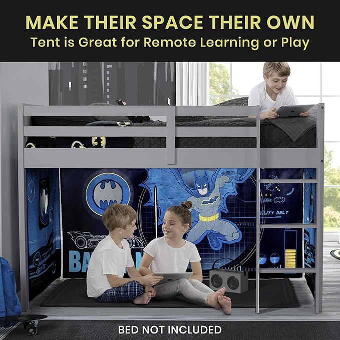 Batman Loft Bed Tent - Curtain Set for Low Twin Loft (Bed Sold Separately) by Delta Children (Pack of 10)