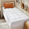 Bedsure Twin XL Mattress Topper Dorm Bedding - Extra Thick Mattress Pad Cover with Deep Pocket, Plush Soft Pillow-Top Bed Topper for Back Pain Relief, Overfilled with Down Alternative Filling, White
