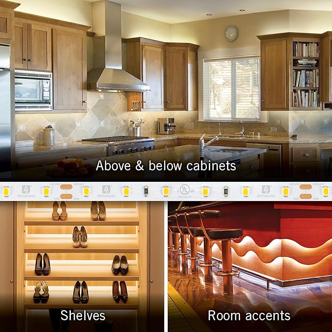 Armacost Lighting Home AC Dimmable Soft White LED Tape Light Kit (5M) 424502 2700k Warm White 16.4 ft