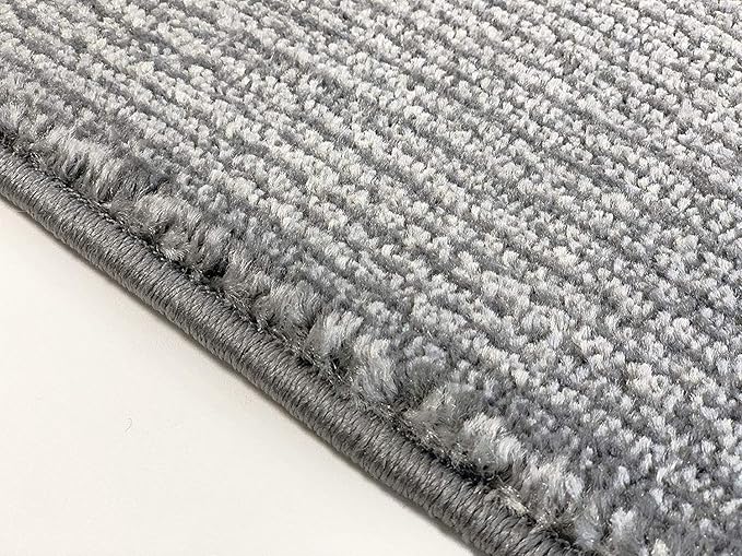 Custom Cut Non-Slip Hallway Runner Rug – 31" Wide, Modern Stripe Grey, 10 feet Long,Tailored Fit