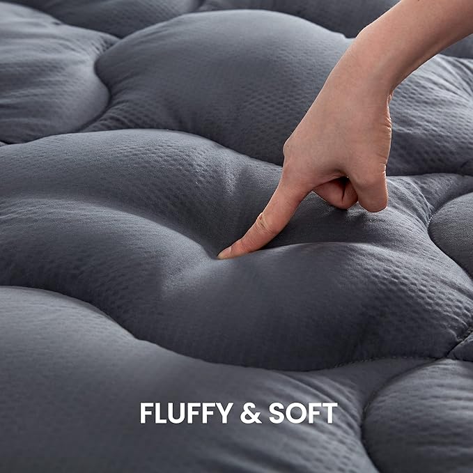 SLEEP ZONE Mattress Topper California King Cooling Mattress Pad Cover Super Fluffy Down Alternative Bed Mattress Topper 8-21 Inch Deep Pocket, Cal King