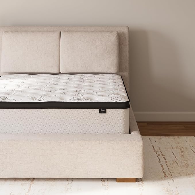 Ashley Chime California King Mattress Hybrid 12 Inch Firm Memory Foam for Pressure Relief, Mattress In a Box with Cooling Gel, Fiberglass Free