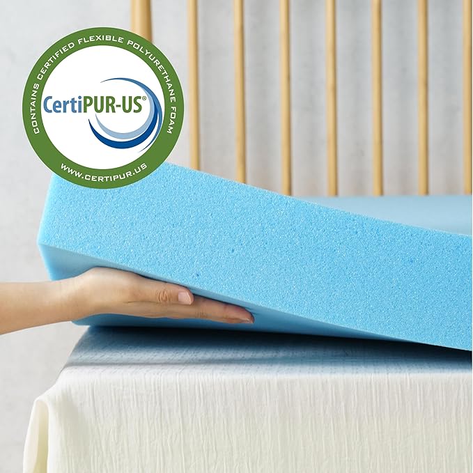 ZINUS 2 Inch Green Tea Cooling Gel Memory Foam Mattress Topper, Smaller, More Convenient WonderBox Packaging, Cooling Gel Foam, CertiPUR-US Certified, Queen