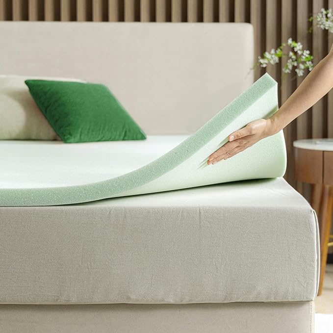 ZINUS 1.5 Inch Green Tea Memory Foam Mattress Topper, Smaller, More Convenient WonderBox Packaging, Pressure-Relieving Layers, CertiPUR-US Certified, Full