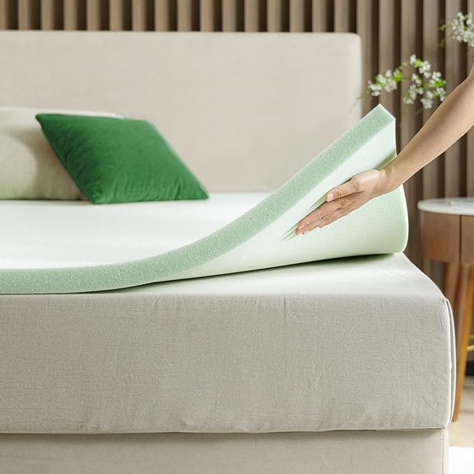 ZINUS 2 Inch Green Tea Memory Foam Mattress Topper, Smaller, More Convenient WonderBox Packaging, Pressure-Relieving Layers, CertiPUR-US Certified, Twin