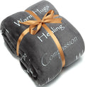 Chanasya Premium Sympathy Warm Hugs Gift Throw Blanket - Healing Gift Cancer Chemo Survivor Get Well Caring Gifts - Comfort Gift Blanket for Love Support Strength - Women Men Friend Grandpa - Gray