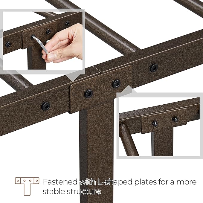 Yaheetech Classic Metal Platform Bed Frame Mattress Foundation with Victorian Style Iron-Art Headboard/Footboard/Under Bed Storage/No Box Spring Needed/Twin Size Bronze
