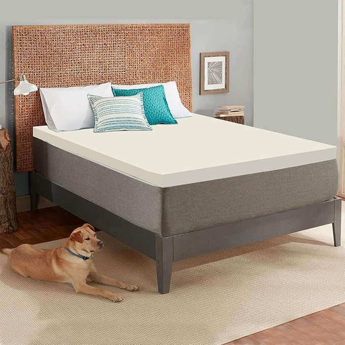 Mayton Soft 2-inch Foam Mattress Topper with Optimum Body Support | Comfortable and Breathable Bed Toppers for Mattress with Orthopedic Benefits, Helps Relieve Luber and Back Pain, King, White