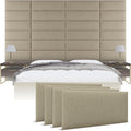 Vänt Upholstered Wall Panels - Queen/Full Size Wall Mounted Headboards - Boucle Beige - Set of 4 Panels (Each Individual Panel 30"x11.5")