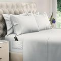 DREAMCARE Full Size Bed Sheet Set - Cooling, Extra Deep Pocket, 6pcs Set - Soft & Long Lasting 100% Fine Brushed Polyester - White, Includes Side Pocket