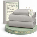 LANE LINEN Eco Priendly Printed 100% Organic Cotton Twin Size Bed Sheets, Naturally Temperature Regulating Fully Elasticized Cotton Cooling Sheets & Pillowcases Set Twin- Snowdrop