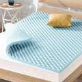 Best Price Mattress 1.5 Inch Egg Crate Memory Foam Mattress Topper, Cooling Gel Infusion, Twin, Dorm Essentials, Blue