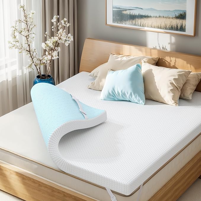 Subrtex Mattress Topper, Gel-Infused Memory Foam Mattress Topper, High Density Bed Topper Pad with Breathable Removable Cover, CertiPUR-US Certified for College and Dorm (3 Inch, Twin XL)